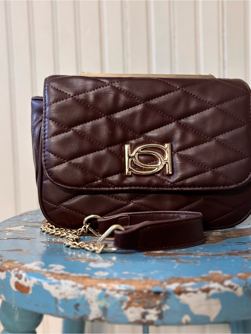 Abigail Smooth Flap Shoulder Bag by bebe.